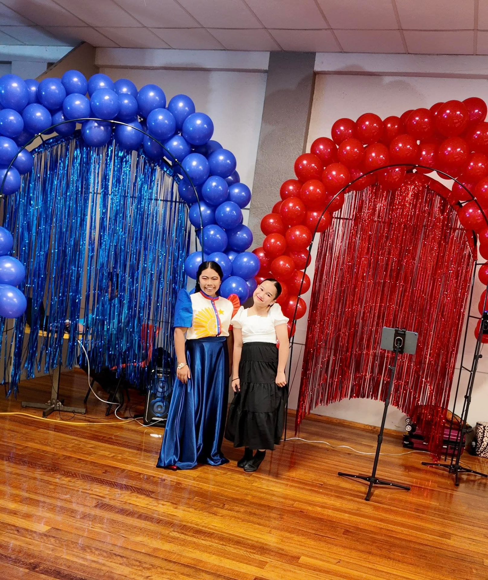 Young dancers by the balloon arches